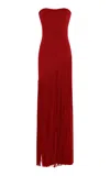 Marmar Halim Cape Detailed Fringed Gown In Blue