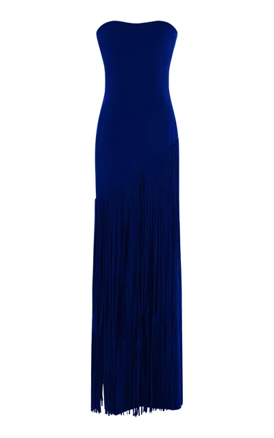 Marmar Halim Cape Detailed Fringed Gown In Red