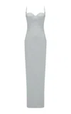 Marmar Halim Cape Maxi Dress In Gray
