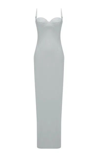 Marmar Halim Cape Maxi Dress In Gray