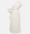 Marmar Halim Caped One-shoulder Silk Crêpe Cocktail Dress In White
