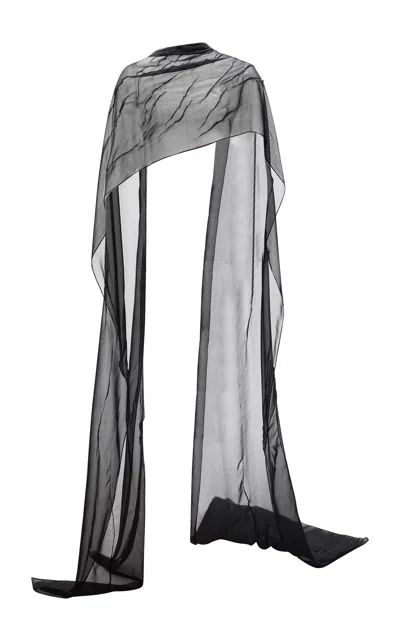Marmar Halim Chiffon Cape In Black