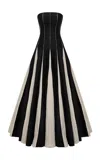 Marmar Halim Contrast-panel Gown In Black
