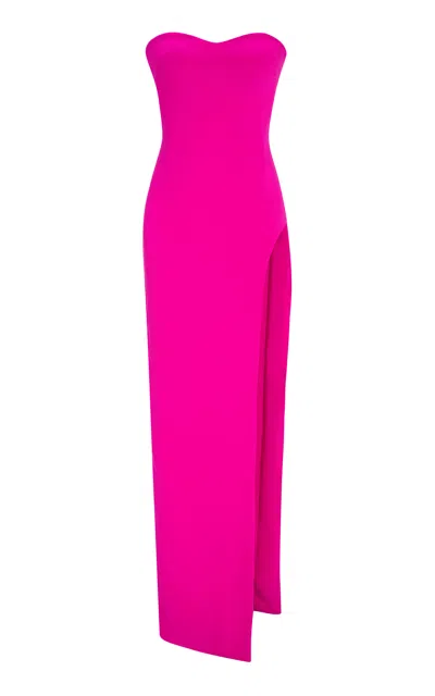 Marmar Halim Corseted Crepe Gown In Fuchsia