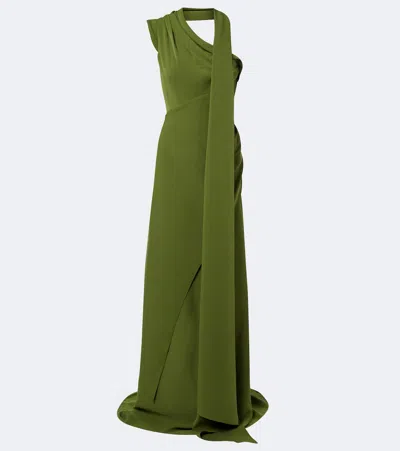 Marmar Halim Draped Bustier Gown In Green