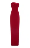 Marmar Halim Draped Column Gown In Red