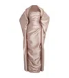 Marmar Halim Draped Mikado Gown In Pink