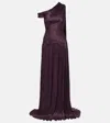 Marmar Halim Draped Pleated Silk Chiffon Gown