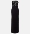 Marmar Halim Embellished Strapless Gown In Black