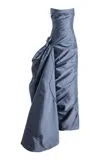 Marmar Halim Exclusive Satin Gown In Blue