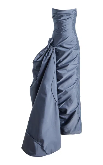 Marmar Halim Exclusive Satin Gown In Blue