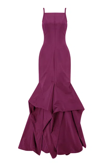 Marmar Halim Fish-cut Taffeta Mermaid Maxi Dress In Fuchsia