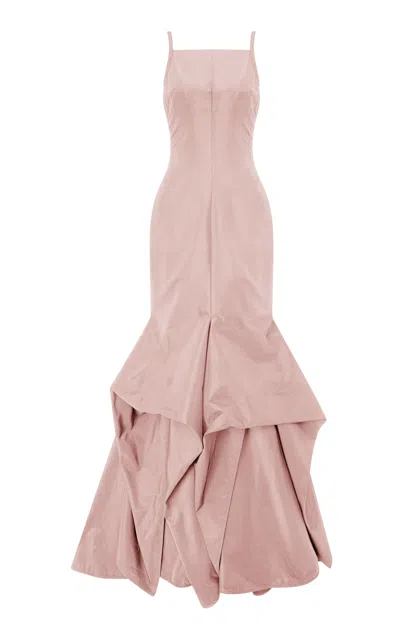 Marmar Halim Fish-cut Taffeta Mermaid Maxi Dress In Light Pink