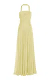 Marmar Halim Gathered Bustier Silk Gown In Yellow