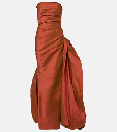 Marmar Halim Gathered Corset Gown In Multi