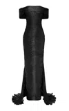 Marmar Halim Hand-pleated Silk Gown In Black