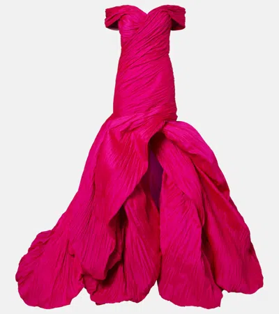 Marmar Halim Off-shoulder Bustier Gown In Pink
