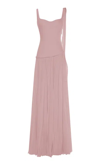 Marmar Halim Off-the-shoulder Gathered Gown In Blue