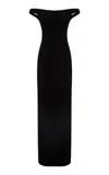 Marmar Halim Off-the-shoulder Maxi Dress In Black