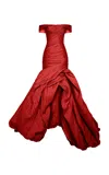 Marmar Halim Off-the-shoulder Pleated Gown