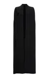 Marmar Halim Open-side Crepe Cape In Black