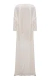 Marmar Halim Pleated Chiffon Evening Gown In White