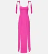 Marmar Halim Pleated Sash Gown In Pink