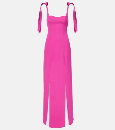 Marmar Halim Pleated Sash Gown In Pink