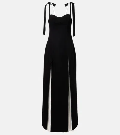Marmar Halim Pleated Silk Gown In Black