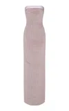 Marmar Halim Ruched Column Gown In Pink