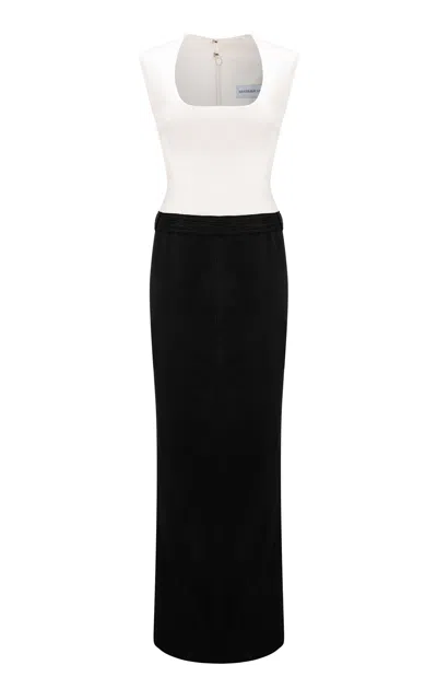Marmar Halim Satin Maxi Dress In Black,white