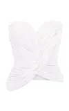 Marmar Halim Sculpted Silk Satin Corset Top In White