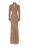 Marmar Halim Sequined Long Sleeve Gown