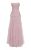 Marmar Halim Sequined Tulle Gown In Pink