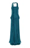 Marmar Halim Strapless Cape Detailed Gown