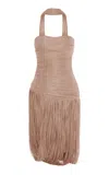 Marmar Halim Strapless Fringed Dress In Pink