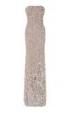 Marmar Halim Strapless Sequined Gown