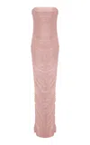 Marmar Halim Strapless Silk Roseya Pleated Dress In Pink