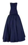 Marmar Halim Strapless Taffeta Ball Gown In Royal Blue