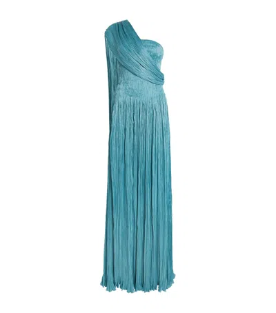 Marmar Halim Taffeta Strapless Roseya Gown In Blue