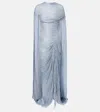 Marmar Halim Tatiana Pleated Corset Gown In Blue