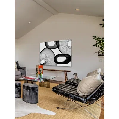 Marmont Hill 'abstract Black And White 21-58-07' By Irena Orlov Painting Print On Wrapped Canvas In Black;white;gray