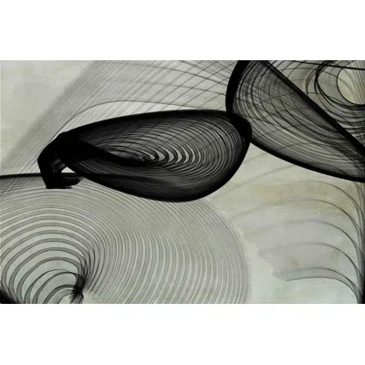 Marmont Hill 'abstract Black And White 22-15-51 V2' By Irena Orlov Painting Print On Wrapped Canvas In Black;gray