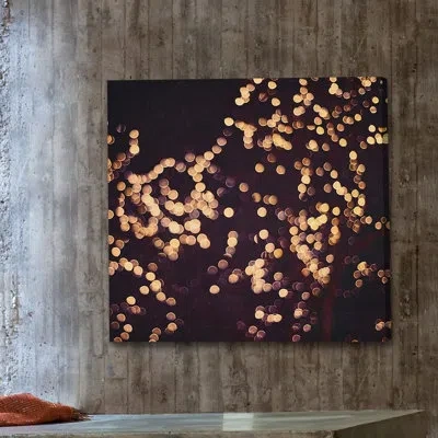 Marmont Hill 'abstract Lights' Photographic Print On Wrapped Canvas In Brown;purple;cream