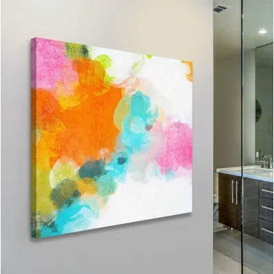Marmont Hill 'abstract Rhythms No 217' By Irena Orlov Painting Print On Wrapped Canvas In Blue;pink;orange