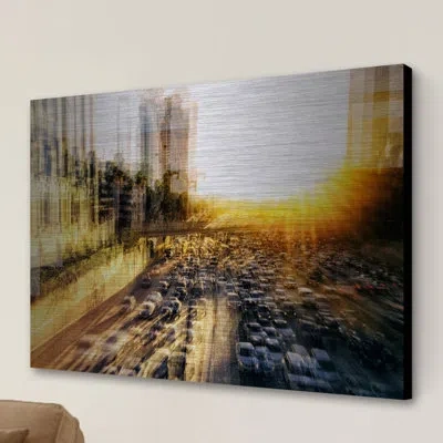 Marmont Hill "adieu" Print On Metal In Brown;yellow