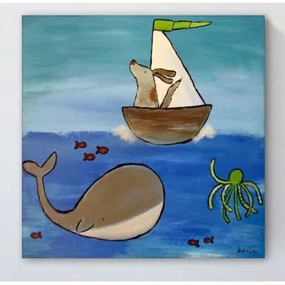 Marmont Hill 'adventure Awaits' By Andrea Doss Painting Print On Wrapped Canvas In Blue;brown;beige
