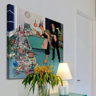 Marmont Hill After Party Clean-up By Ben Kimberly Prins Painting Print On Wrapped Canvas In Blue;red