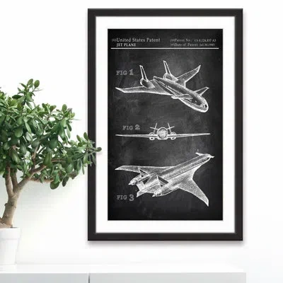 Marmont Hill 'airplane Design Plans' Framed Painting Print In Black;white