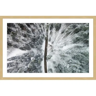 Marmont Hill 'amid The Cold' Picture Frame Photographic Print In Natural Wood Framed